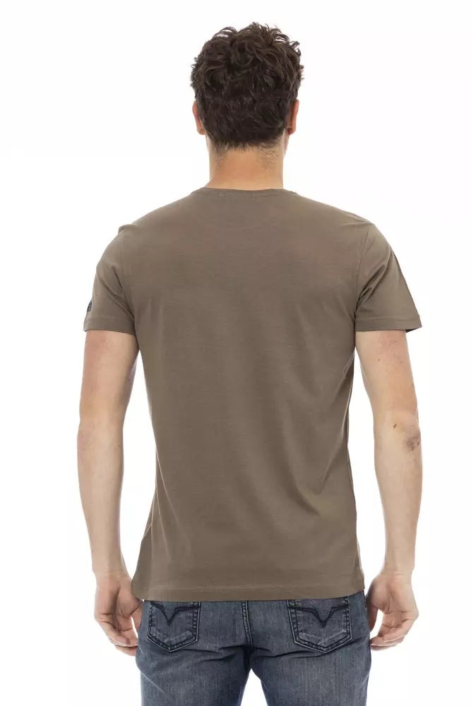 Brown Cotton Men T-Shirt