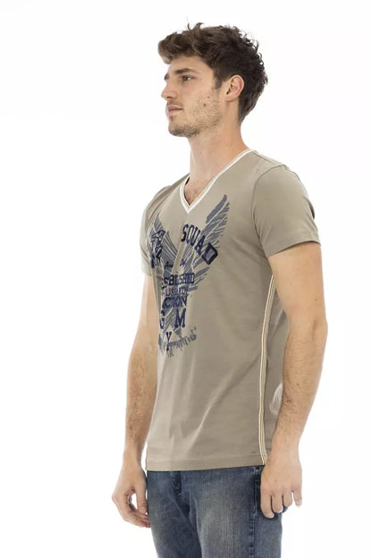 Green Cotton Men T-Shirt