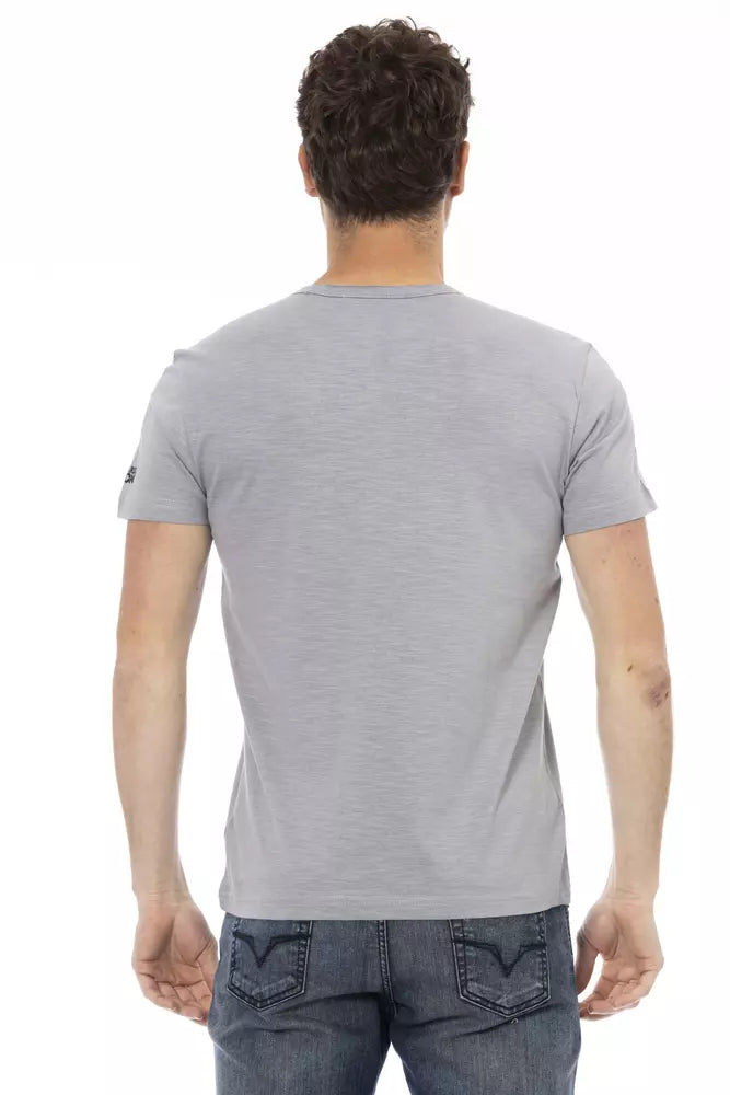 Gray Cotton Men T-Shirt