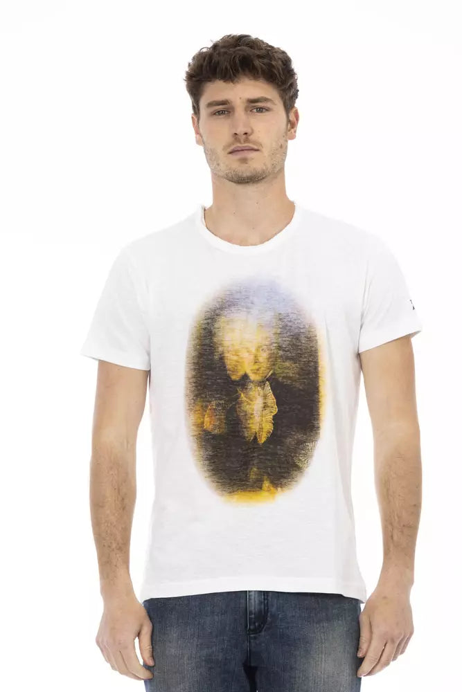 White Cotton Men T-Shirt