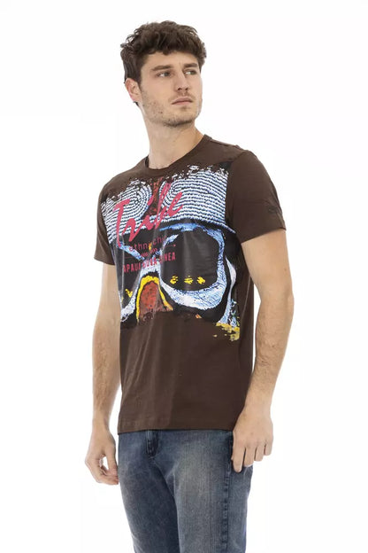 Brown Cotton Men T-Shirt