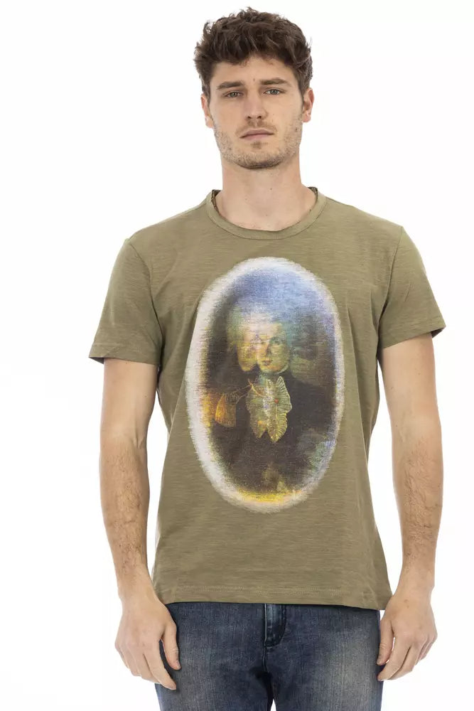 Green Cotton Men T-Shirt