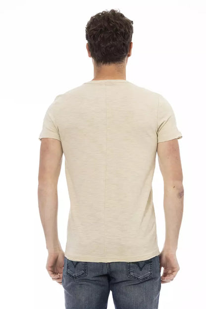 Camiseta de algodón beige para hombre