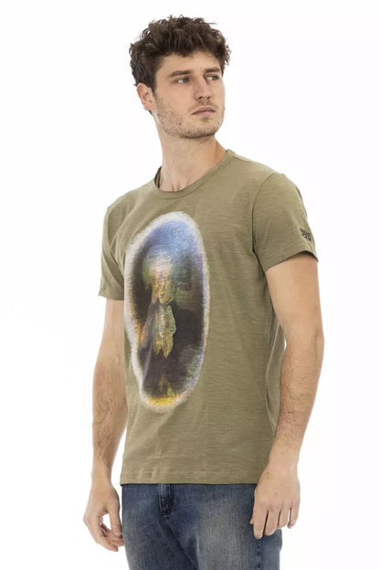 Green Cotton Men T-Shirt