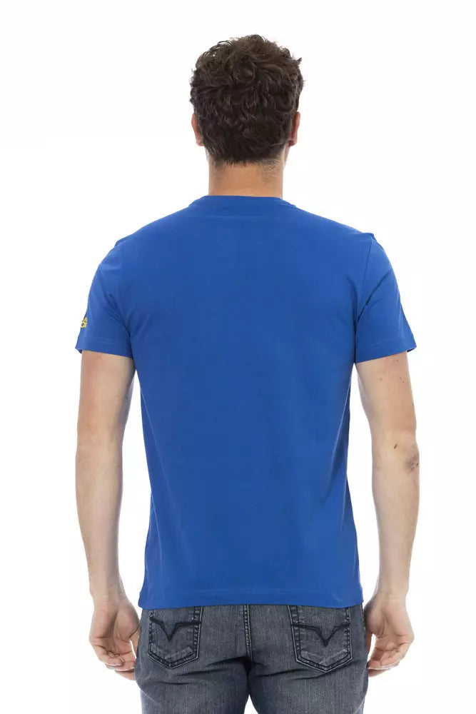 Blue Cotton Men T-Shirt