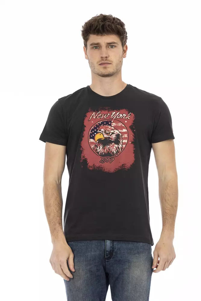 Camiseta de algodón negra para hombre