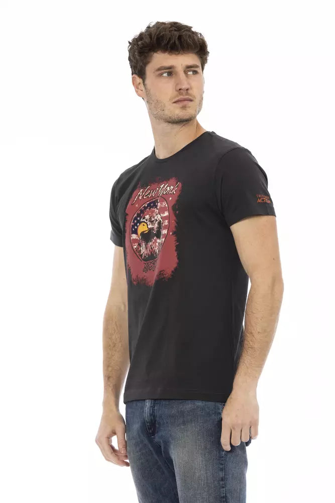 Camiseta de algodón negra para hombre