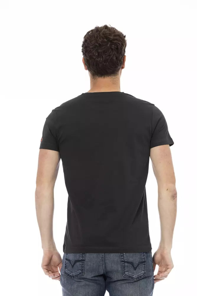 Camiseta de algodón negra para hombre