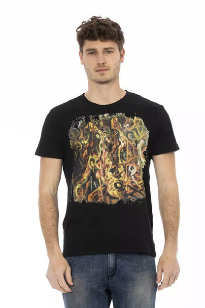 Camiseta de algodón negra para hombre