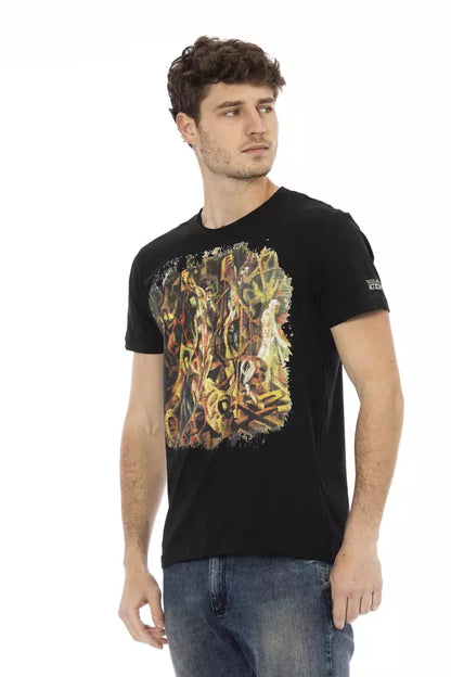 Camiseta de algodón negra para hombre