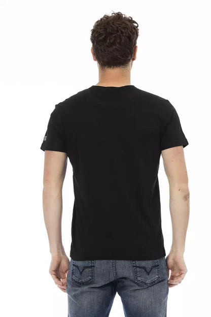 Camiseta de algodón negra para hombre