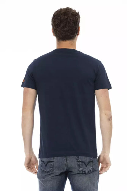 Camiseta de algodón azul para hombre