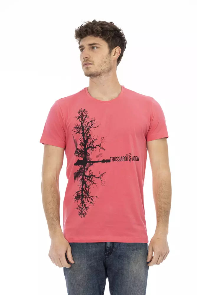 Camiseta de algodón rosa para hombre