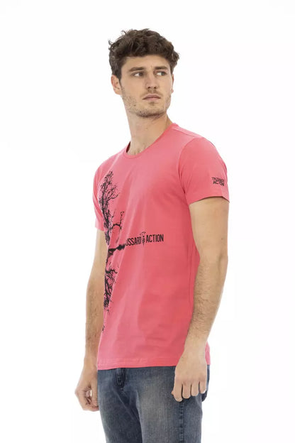 Camiseta de algodón rosa para hombre