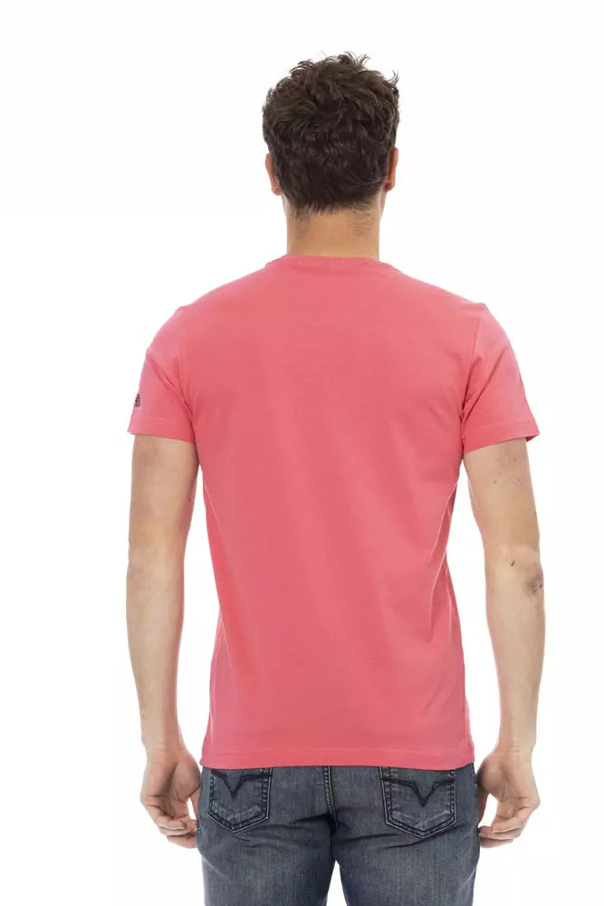 Camiseta de algodón rosa para hombre