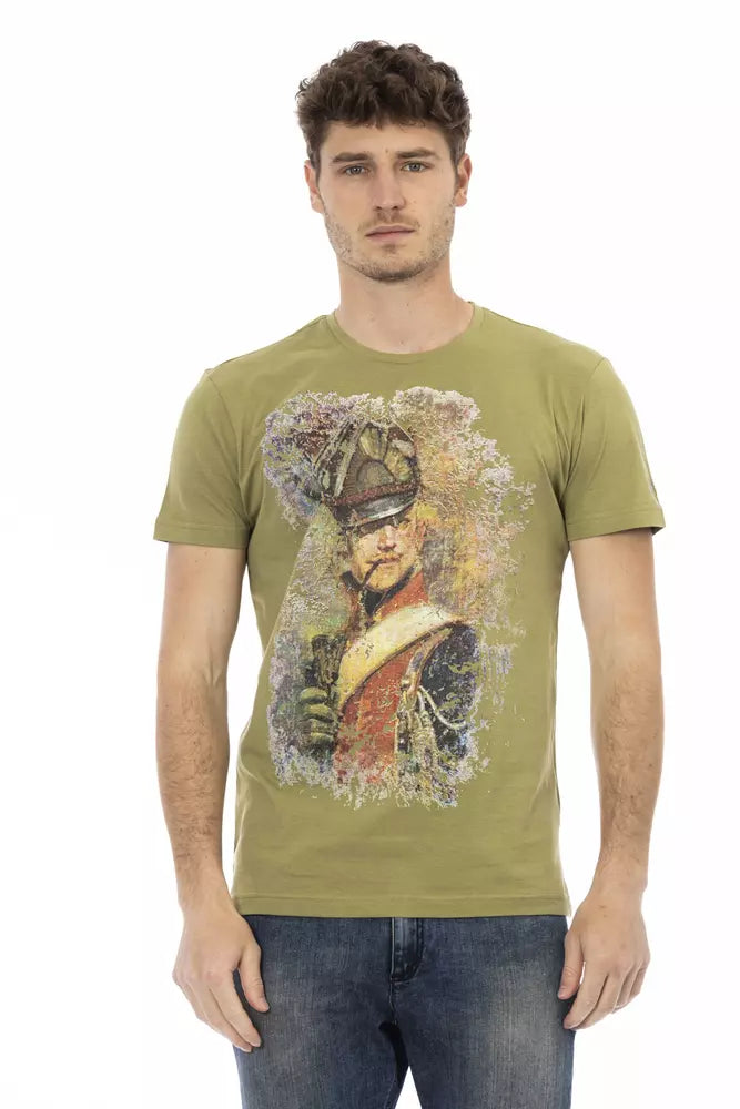 Camiseta verde de algodón para hombre