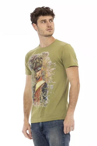 Camiseta verde de algodón para hombre