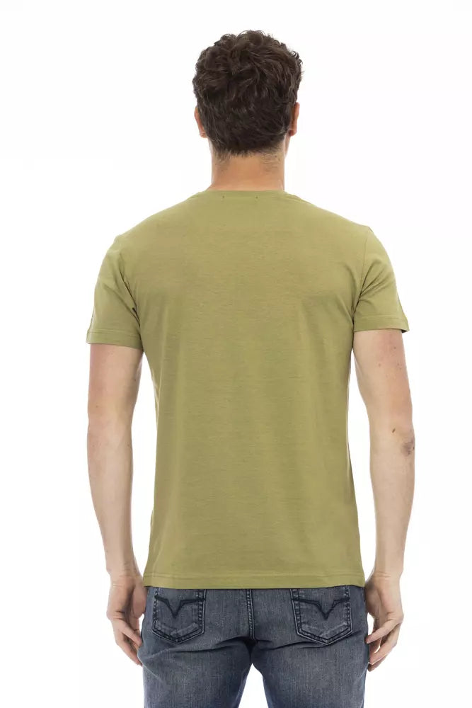 Camiseta verde de algodón para hombre