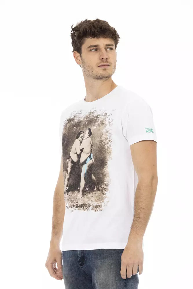 Camiseta de algodón blanca para hombre