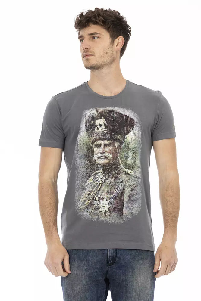 Camiseta de algodón gris para hombre