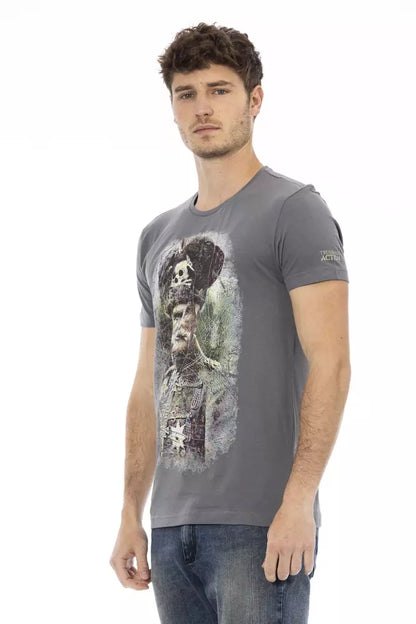 Camiseta de algodón gris para hombre