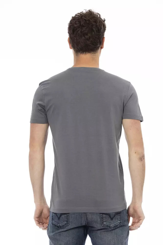 Camiseta de algodón gris para hombre