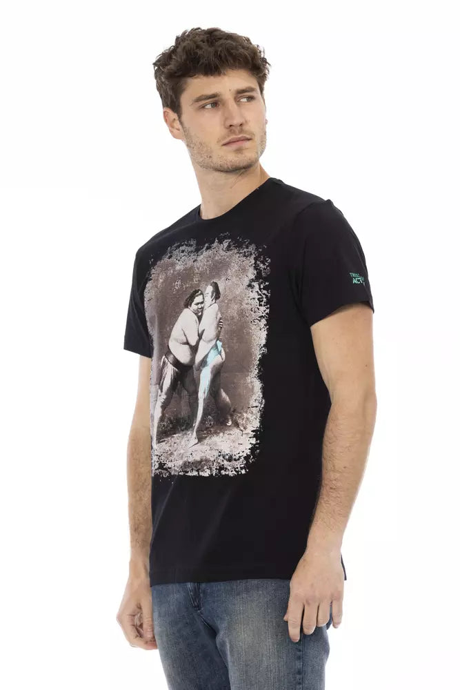 Camiseta de algodón negra para hombre