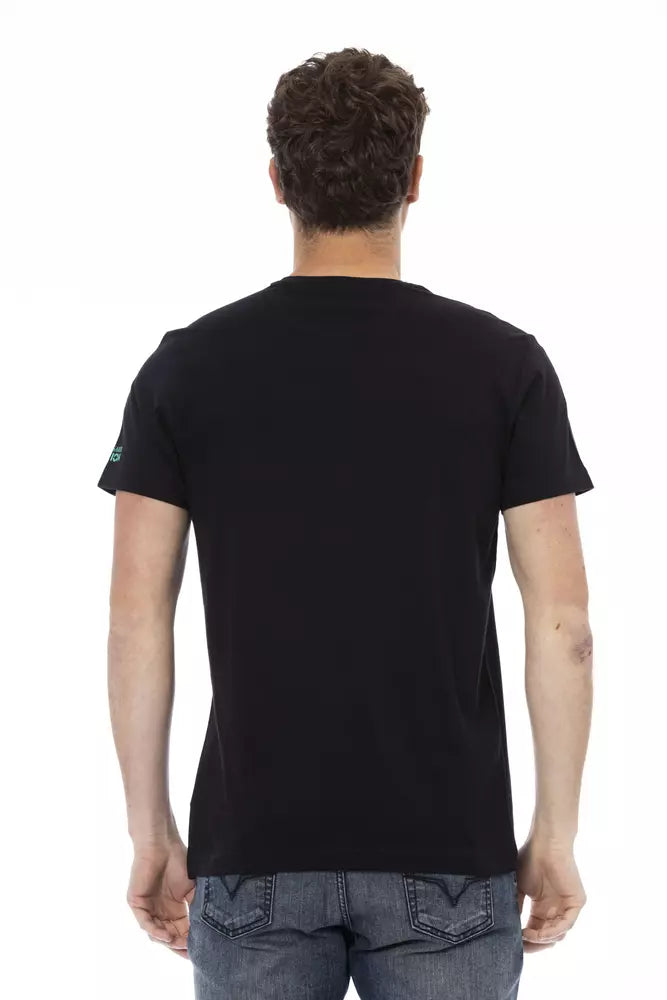 Camiseta de algodón negra para hombre