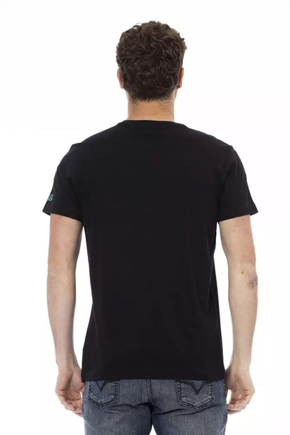 Camiseta de algodón negra para hombre