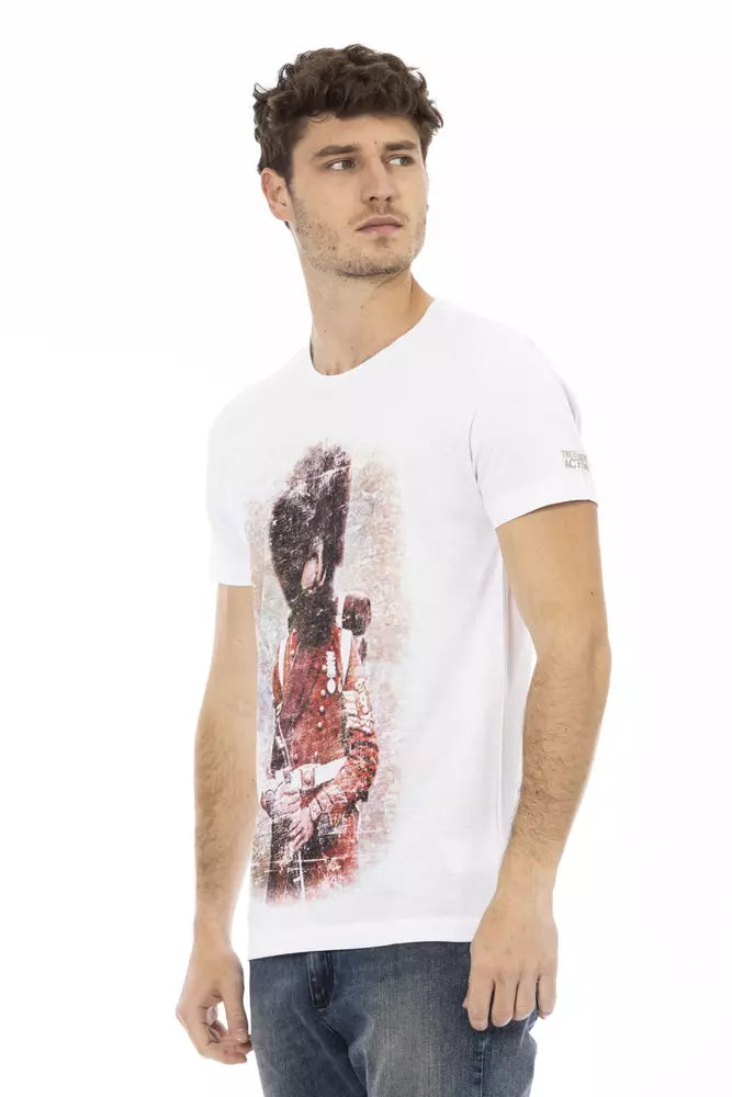 White Cotton Men T-Shirt