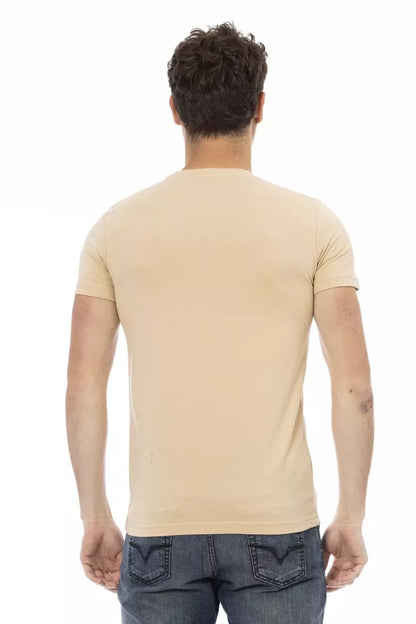 Camiseta de algodón beige para hombre