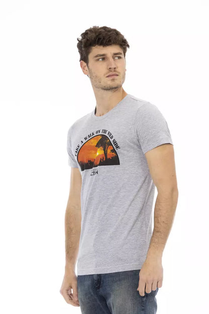 Camiseta de algodón gris para hombre