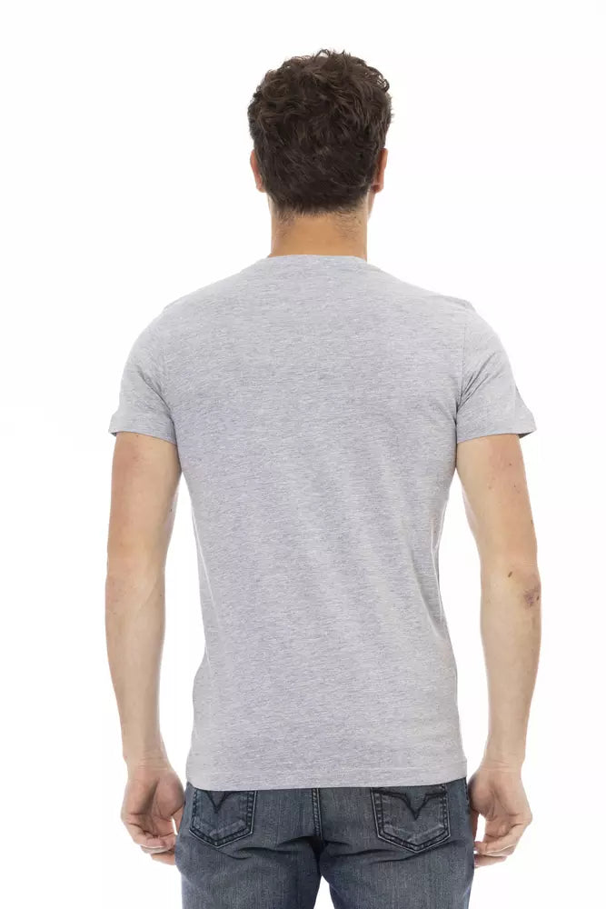 Camiseta de algodón gris para hombre