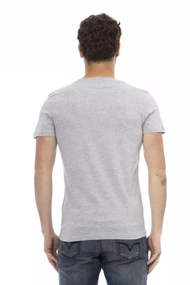 Camiseta de algodón gris para hombre