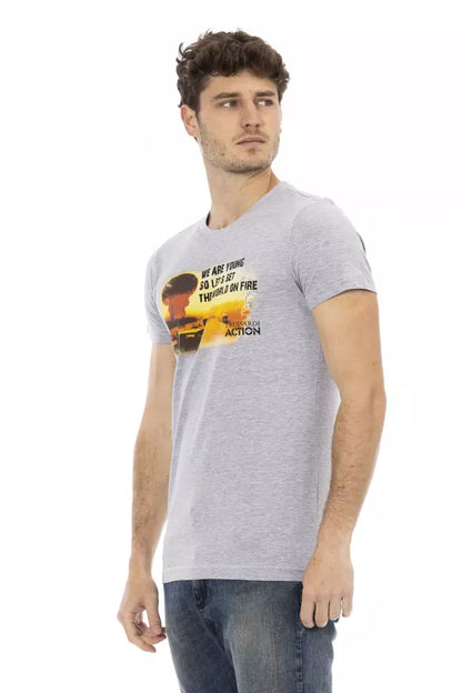 Camiseta de algodón gris para hombre