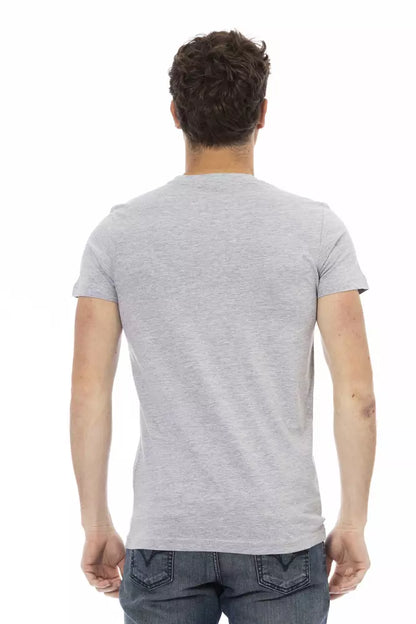 Camiseta de algodón gris para hombre