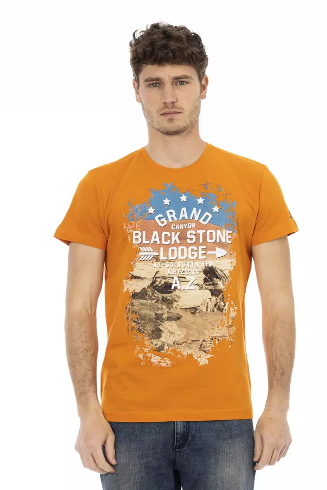 Camiseta de algodón naranja para hombre