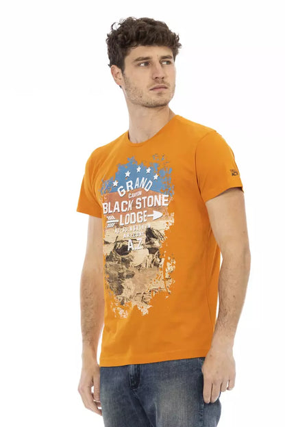 Camiseta de algodón naranja para hombre