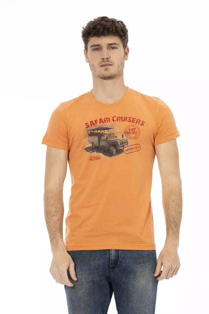 Camiseta de algodón naranja para hombre