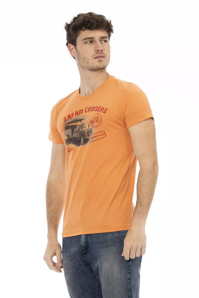 Camiseta de algodón naranja para hombre