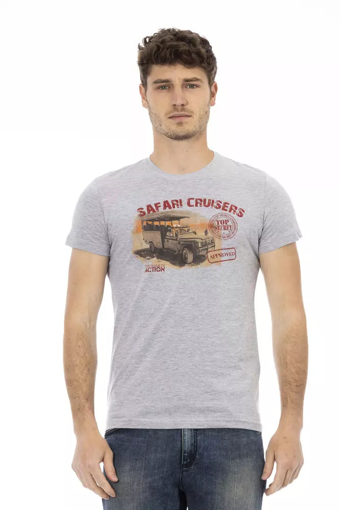 Camiseta de algodón gris para hombre