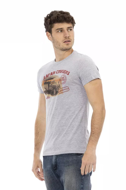 Camiseta de algodón gris para hombre