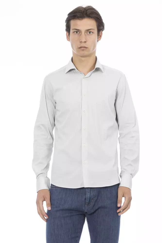 Camisa de algodón gris para hombre