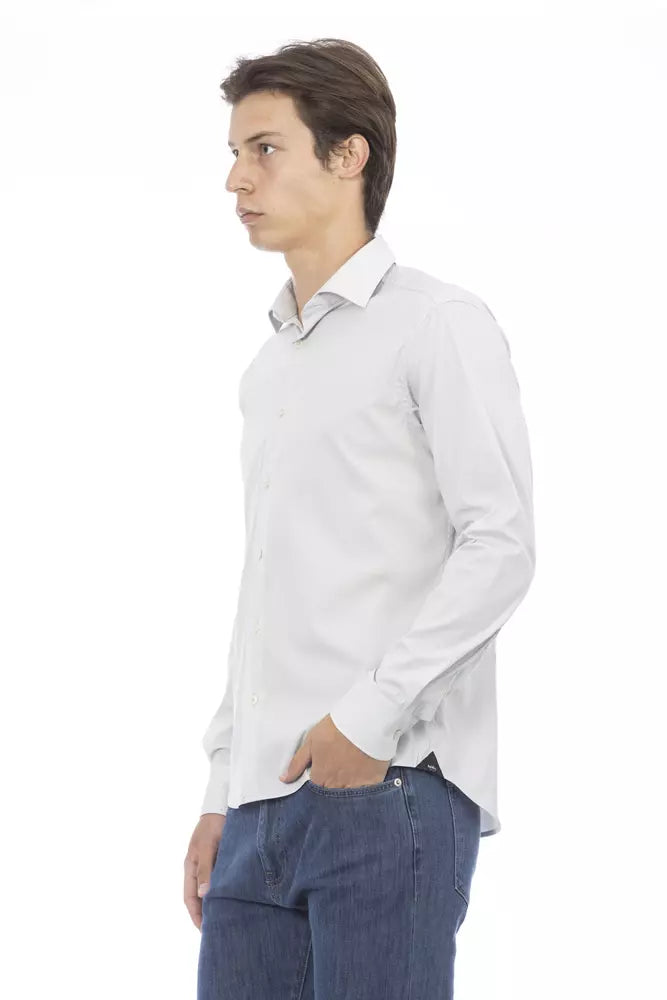 Camisa de algodón gris para hombre