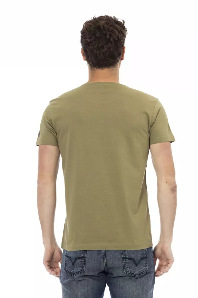 Green Cotton Men T-Shirt