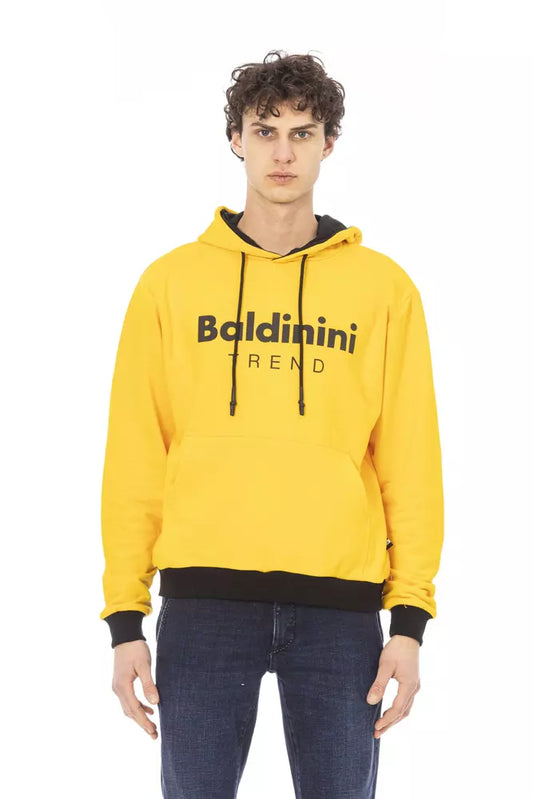 Sudadera con capucha de algodón amarilla para hombre