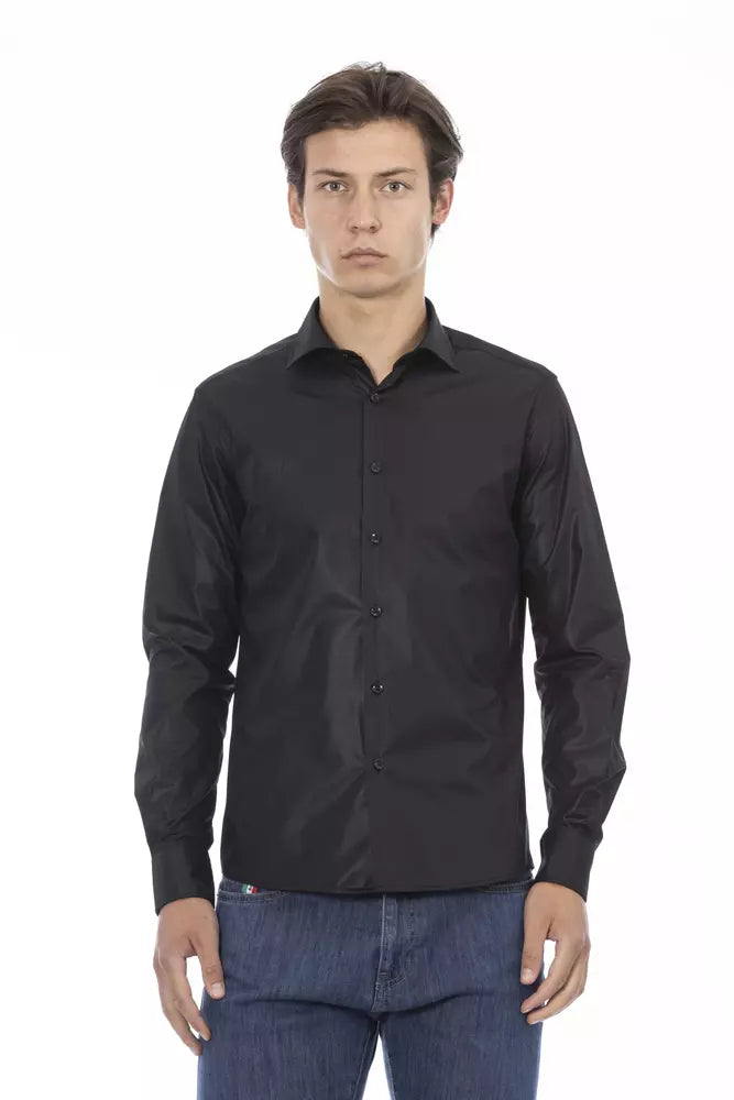 Black Polyester Men's Shirt