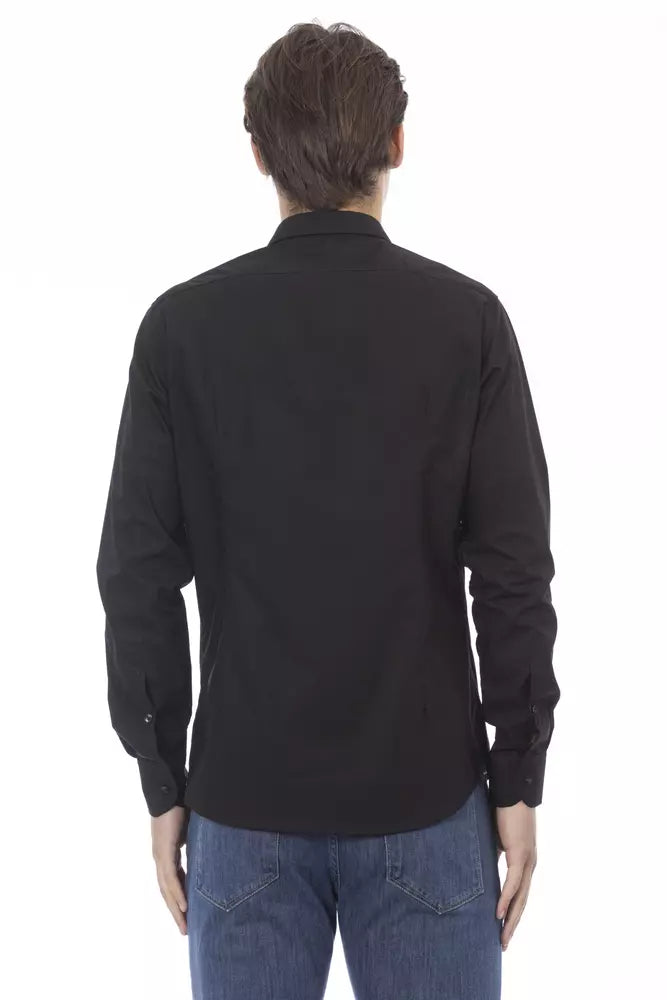 Camisa de algodón negra para hombre