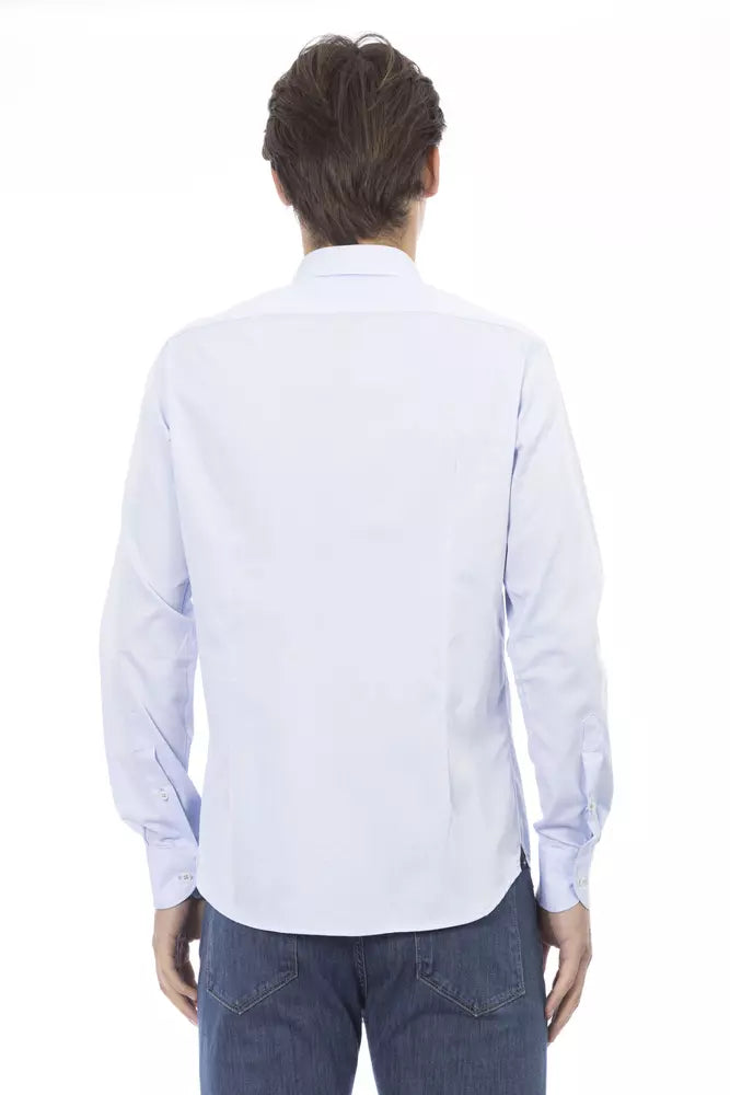 Camisa de algodón azul claro para hombre