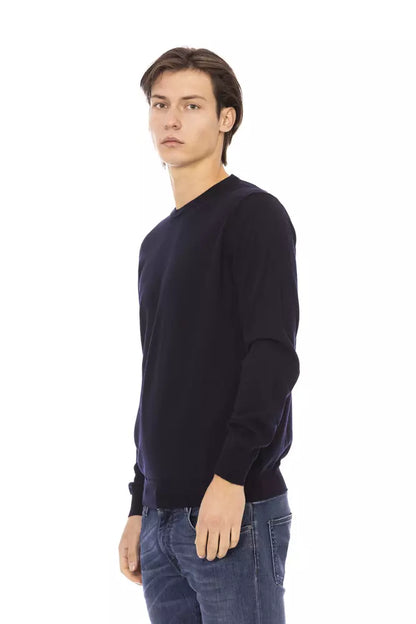 Blue Fabric Men Sweater